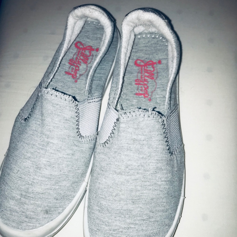 Light gray slip on shoes